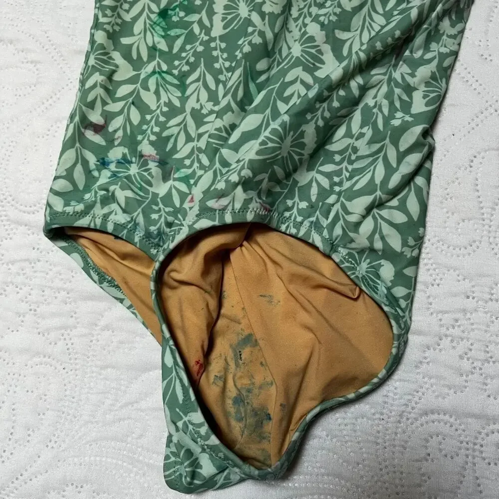 Crewcuts One Piece Floral Ruffle Swim Suit Size 8